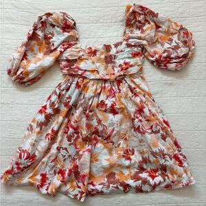 Abercrombie & Fitch Floral Mini Dress - Red, Orange, White
